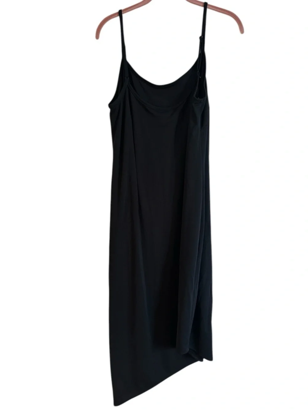Venezia Black Asymmetrical Slip Dress 14/16